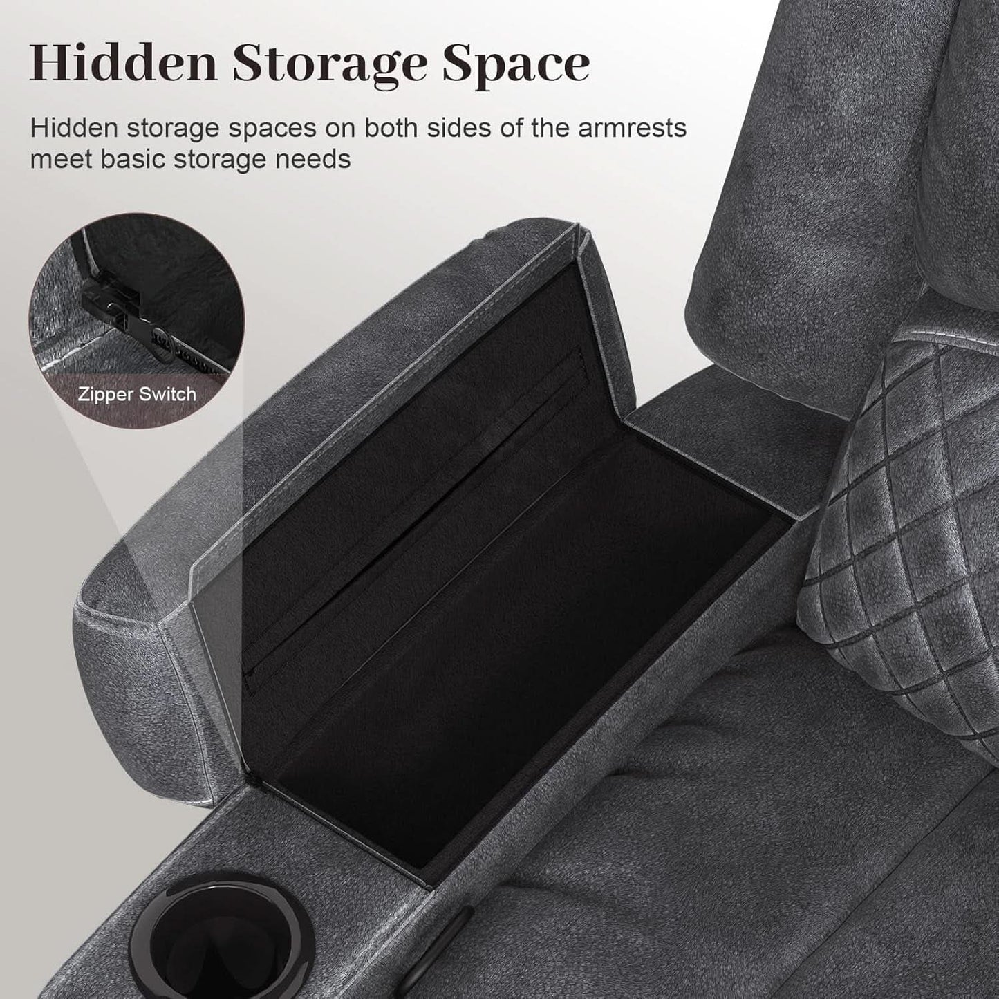 Grey Leather Reclining Loveseat Sofa Set With Console And Two Chairs