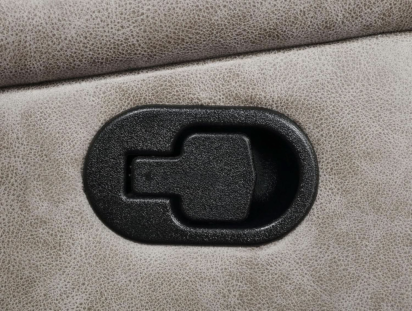 Taupe Recliner Loveseat With Center Console Manual Recline