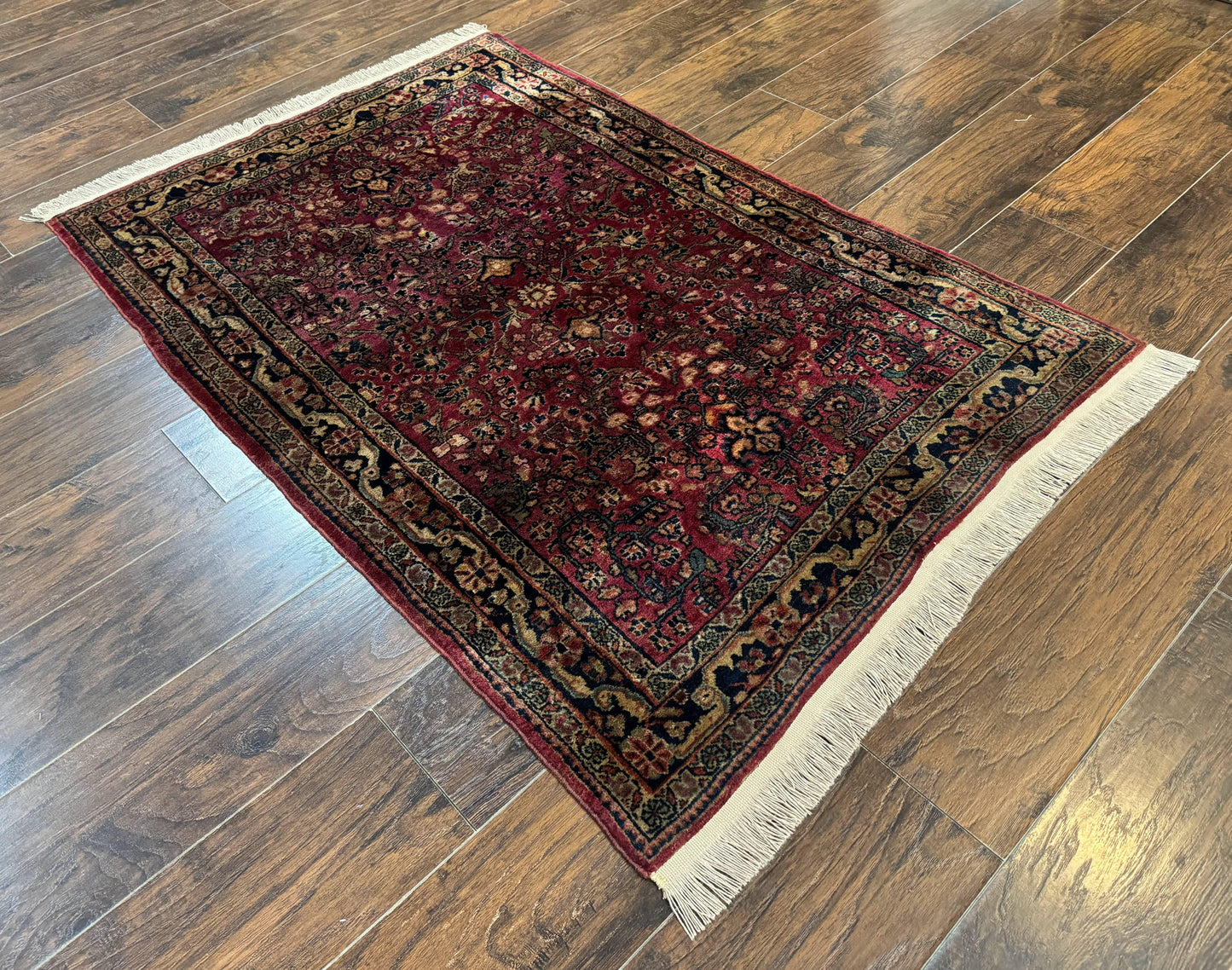 Persian Sarouk Rug 3x5, Antique Persian Carpet
