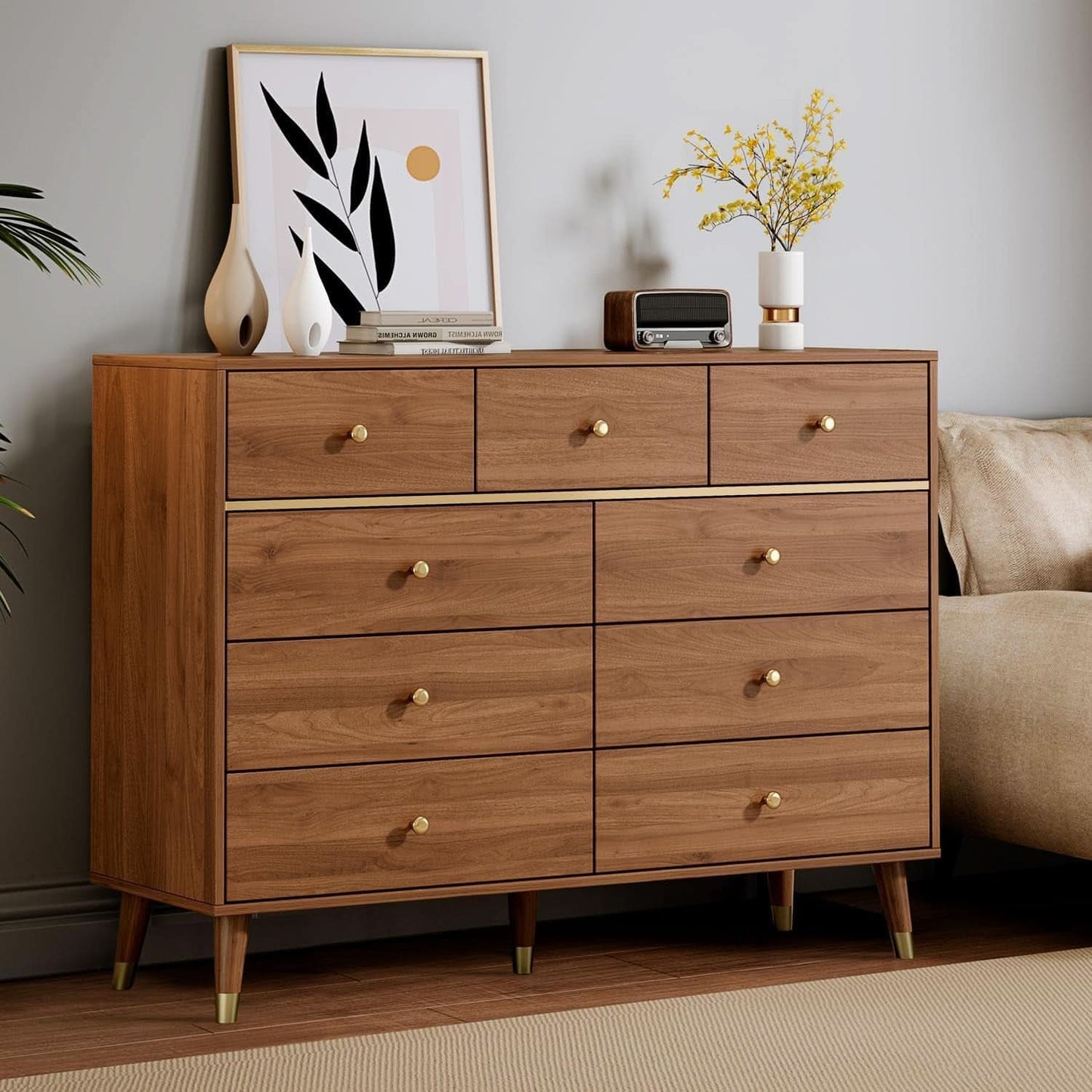 Dark Espresso Storage Cabinet Dresser With Anti Tip