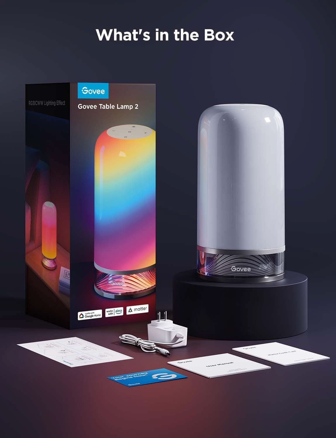 RGBIC Smart Table Lamp 64 Scene Modes And Voice Control