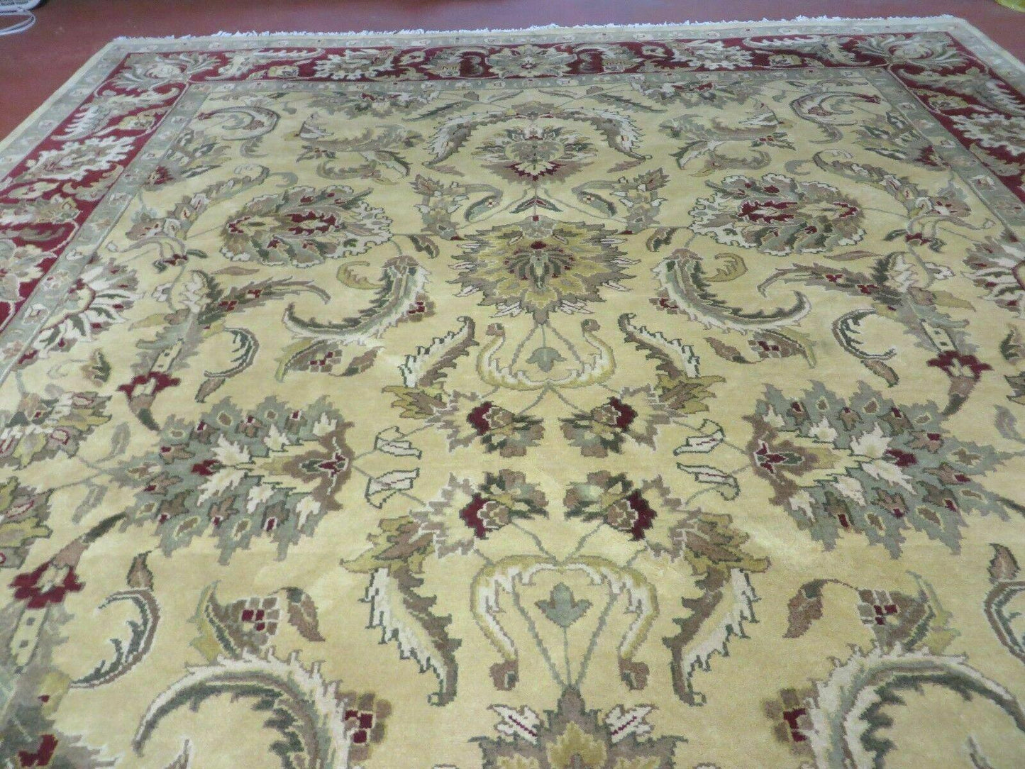 9' X 12' Vintage Handmade India Oriental Jaipur Quality Tea Wash Hand Knotted