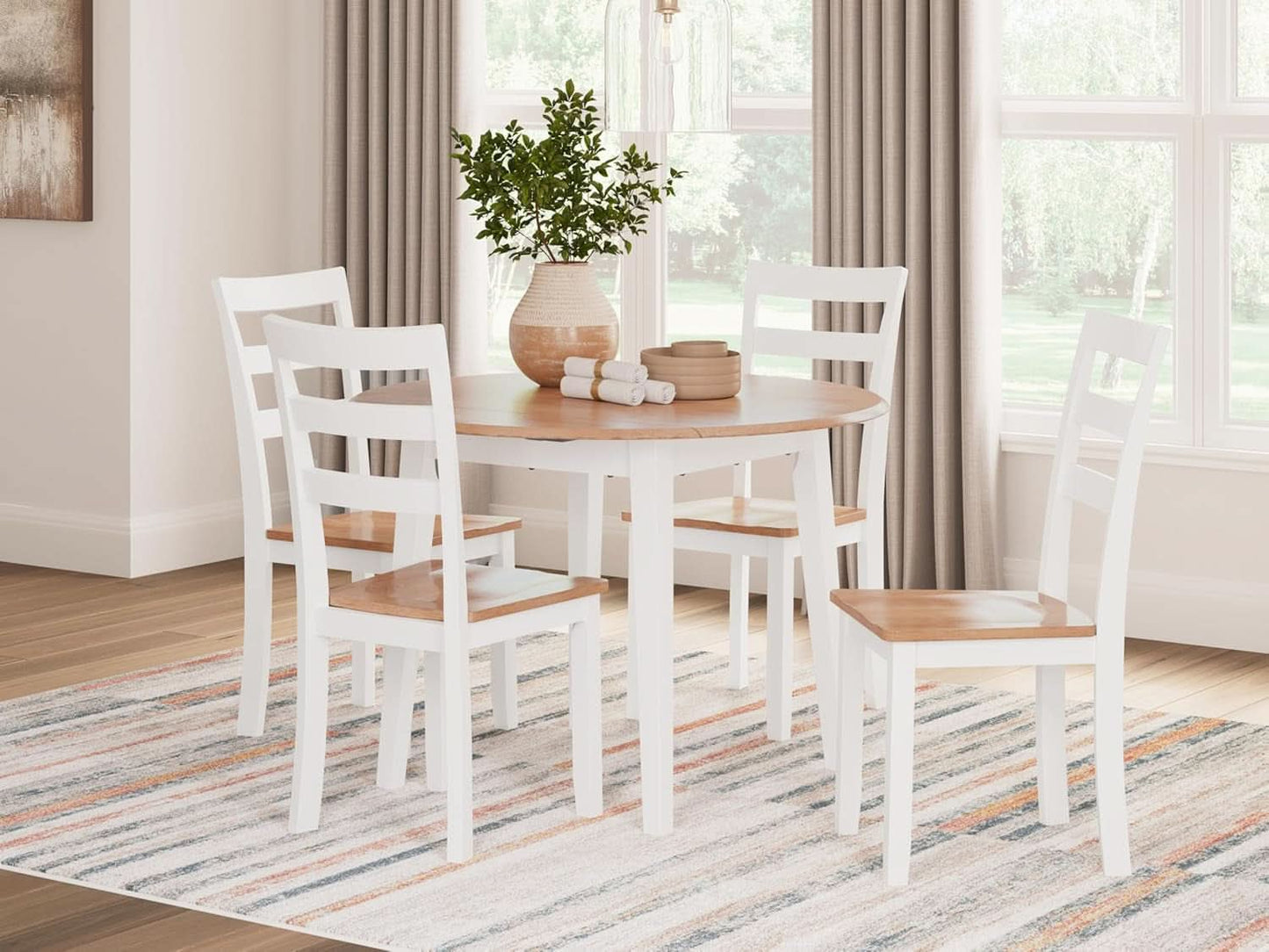 Gesthaven Solid Wood Frame Dining Chair Set White Natural