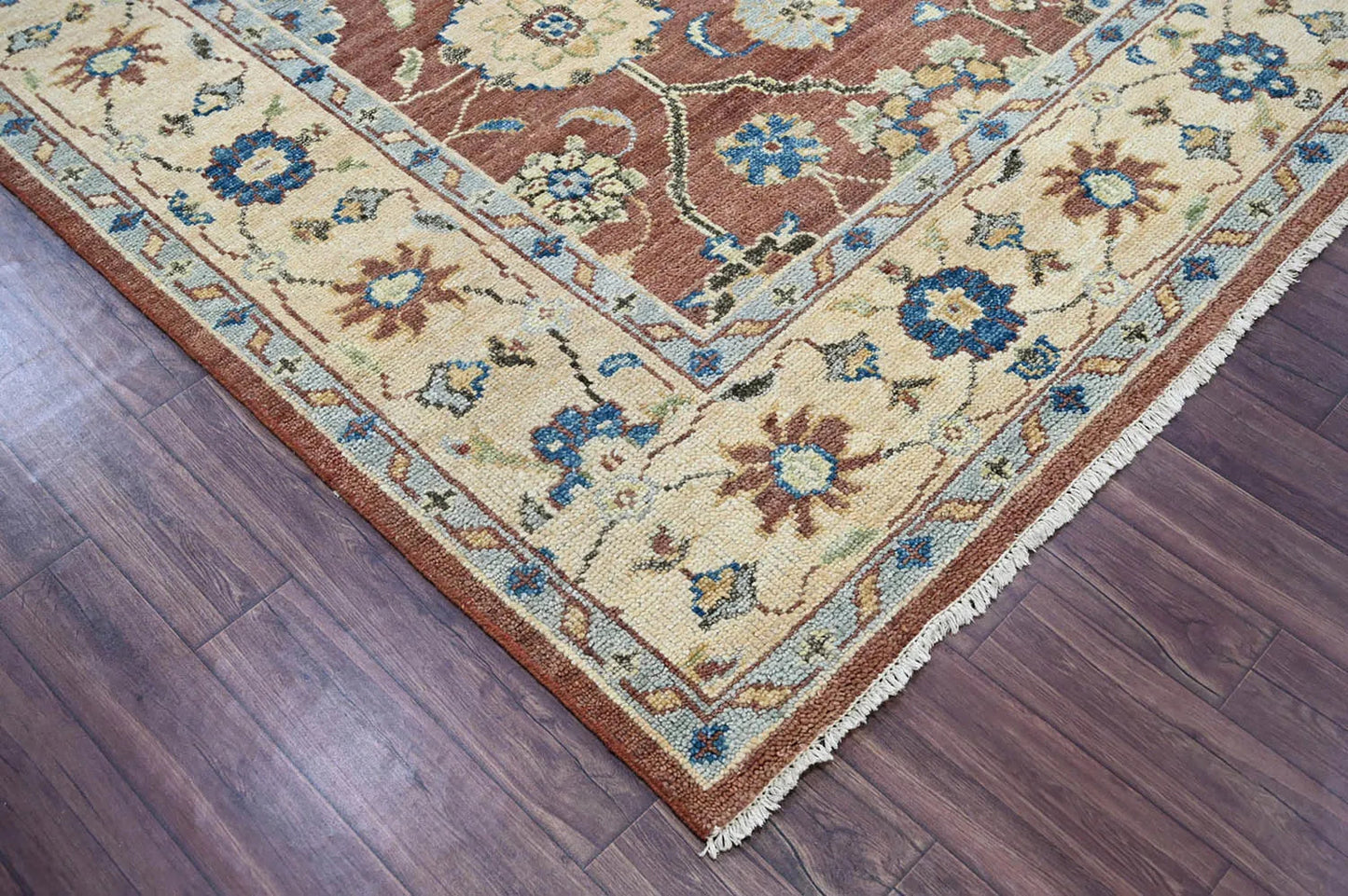 Multi Size Brown, Beige Hand Knotted 100% Wool Turkish Oushak Traditional Oriental Area Rug