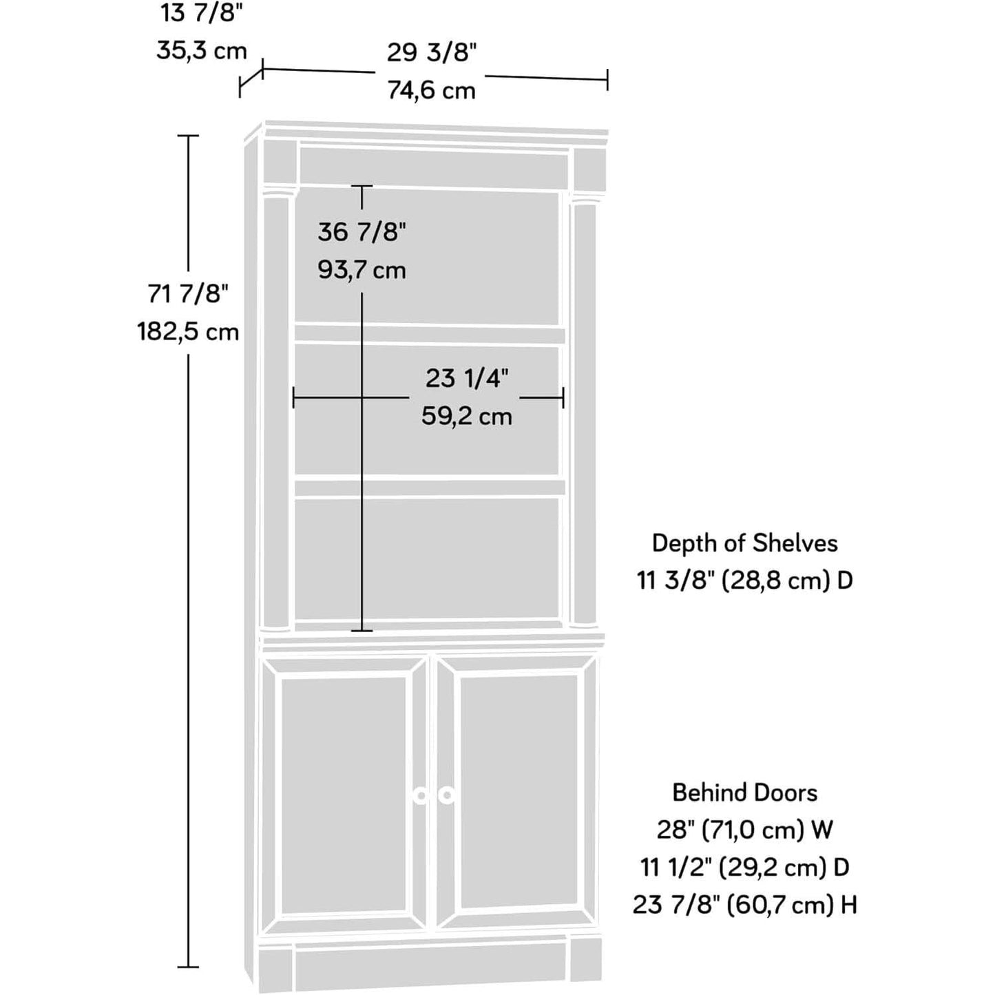 Palladia Select Cherry Bookshelf With Adjustable Shelves