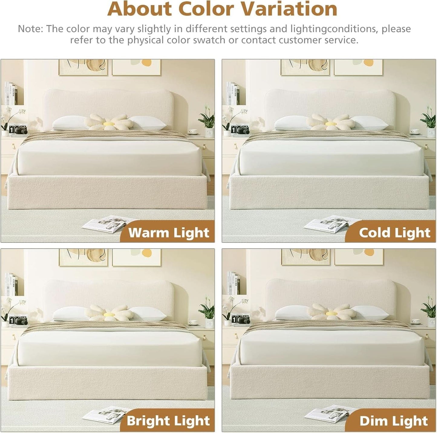 Queen Size Lift Up Storage Bed Curved Headboard Upholstered