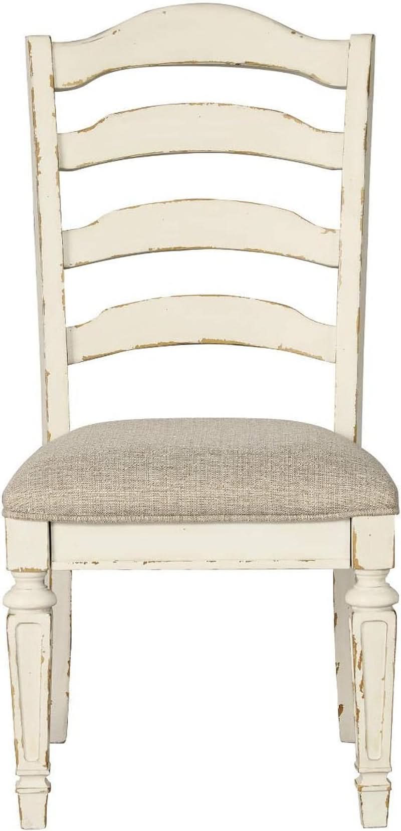 Upholstered Dining Chairs Set, Antique White, 2 Count