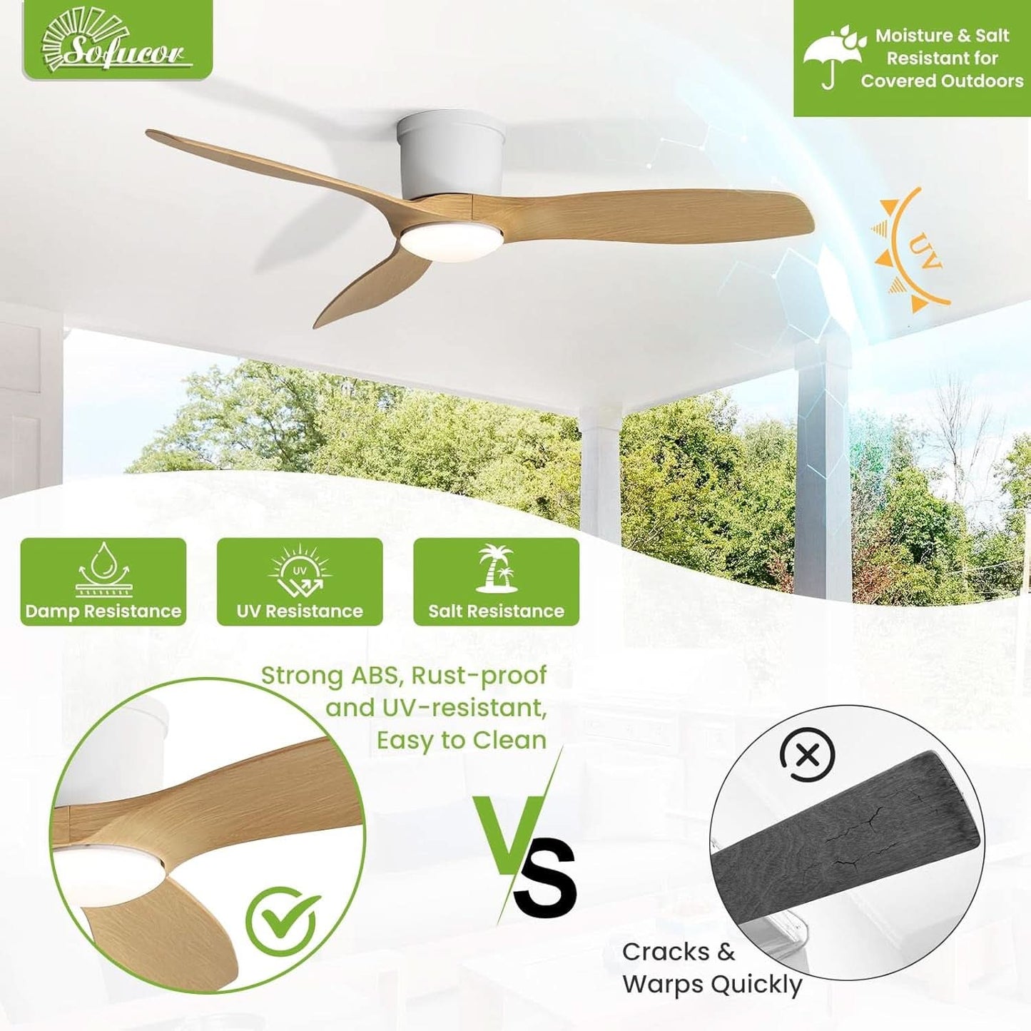 52 Inch Smart Ceiling Fan With Lights Remote App Control