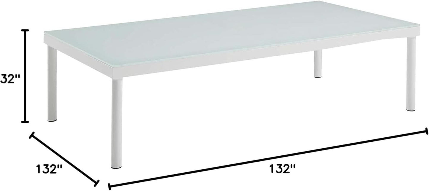 8 Piece White Aluminum Outdoor Patio Furniture Set