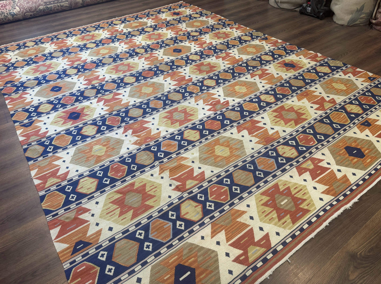 Turkish Kilim Rug 8x11, Handmade, Wool, Nourison Rug