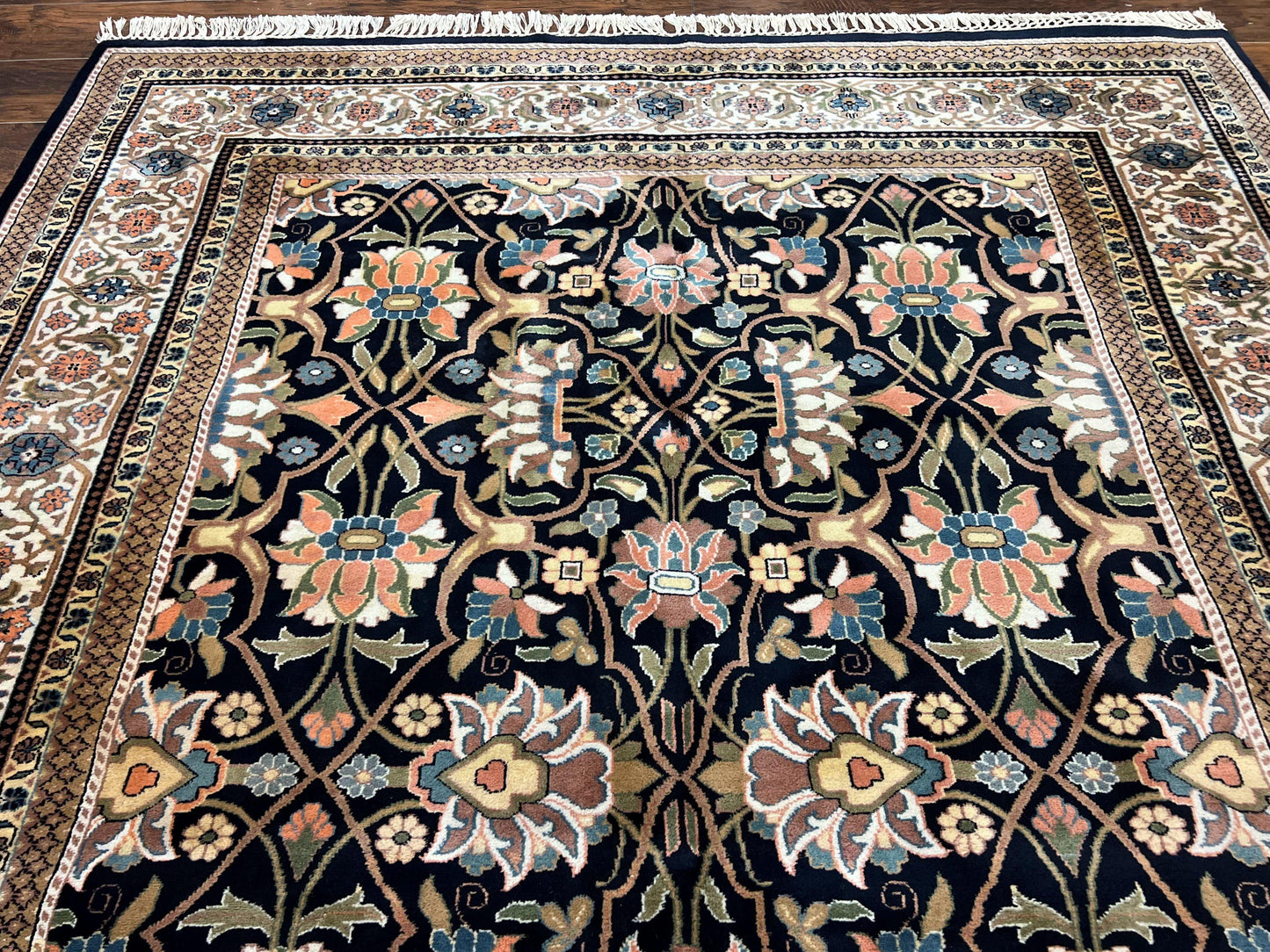 Indo Persian Bidjar Rug 6x10, Vintage Handmade Wool Carpet, Allover Pattern