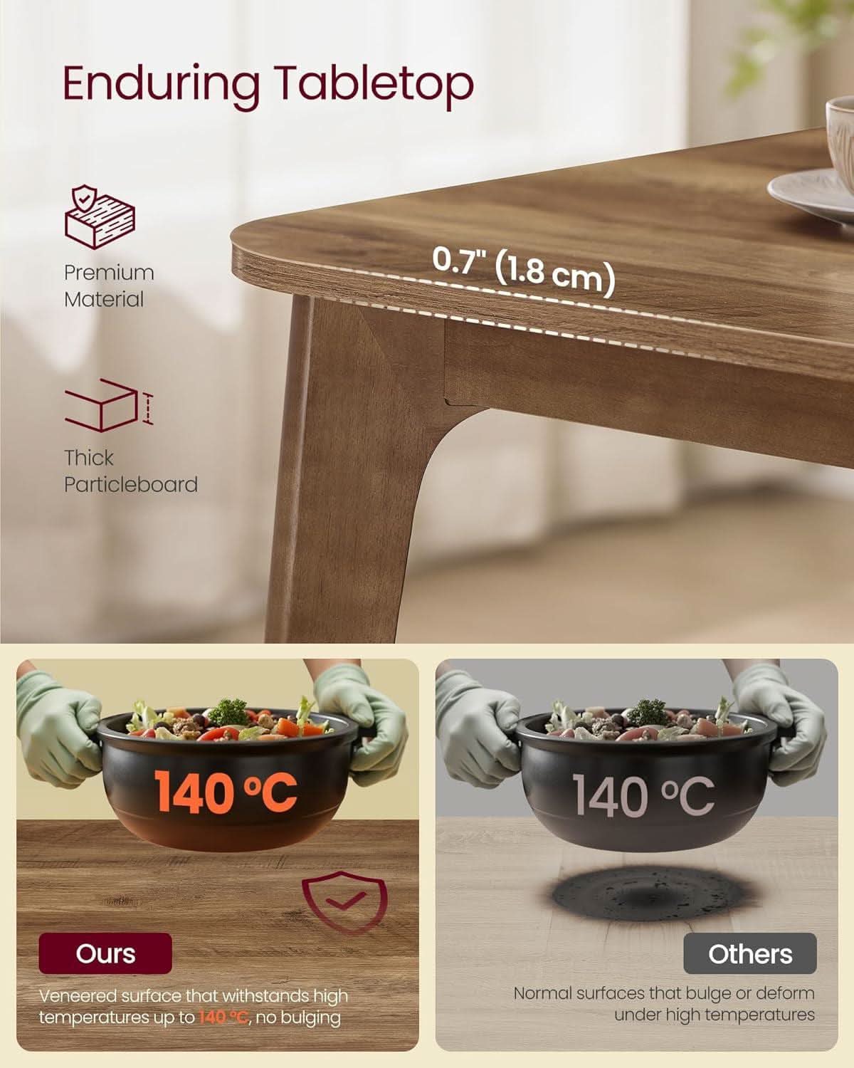 Extendable Dining Table Honey Brown 55.1 To 70.8 Inches