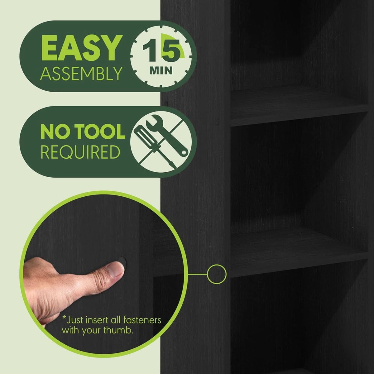 Pasir Open Shelf Bookcase Blackwood No Tool Assembly