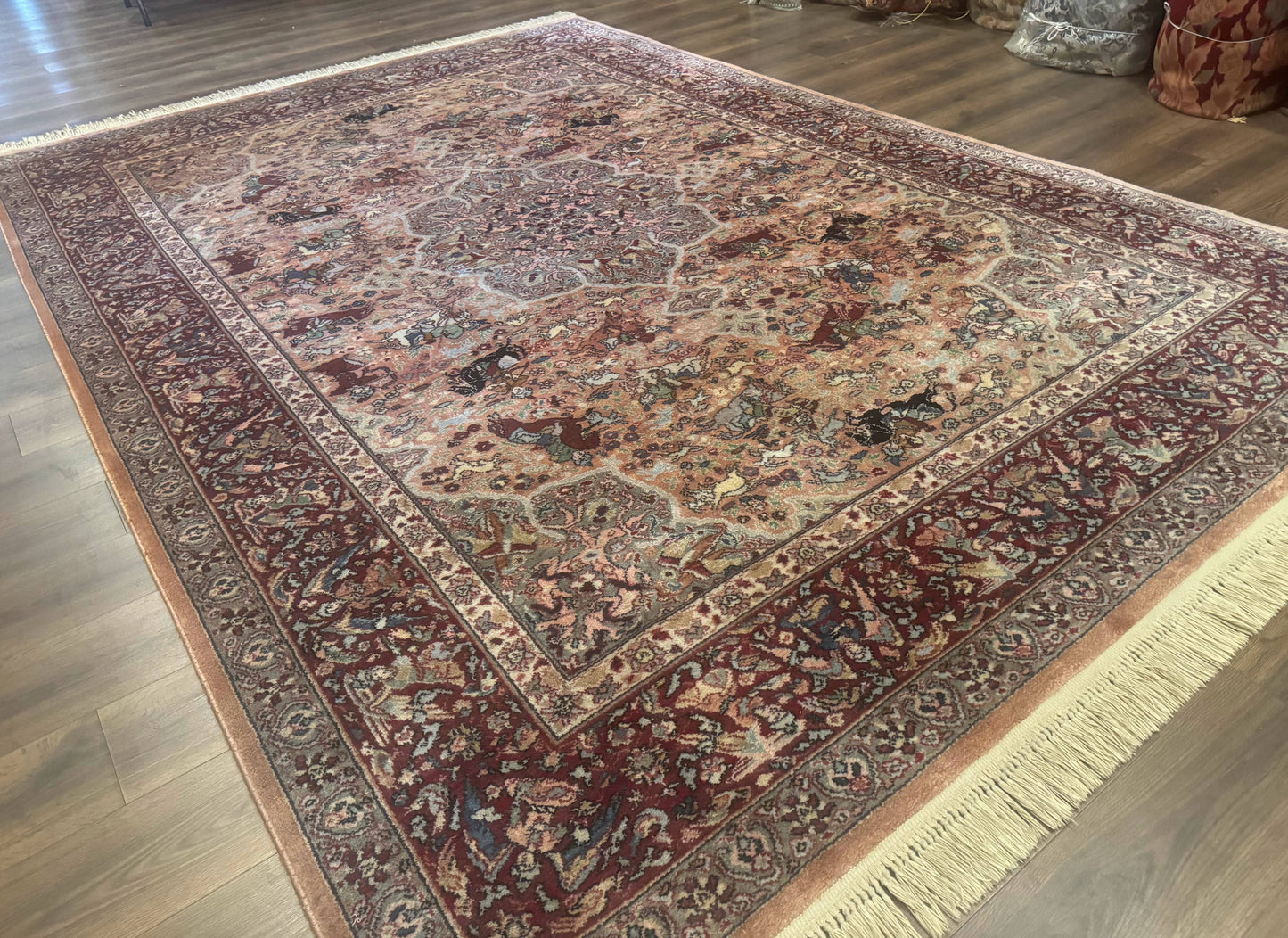 Karastan Rug 8.8 x 12 Persian Hunting Rug #723, Wool Area Rug