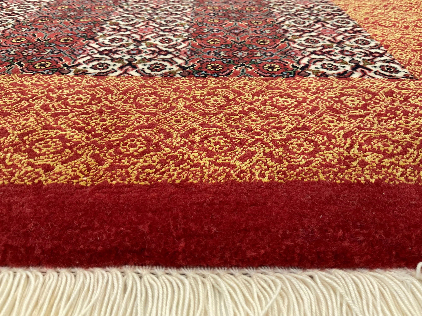 Persian Bijar Striped Herati Design (3'05"x5'01") rust/red/ivory