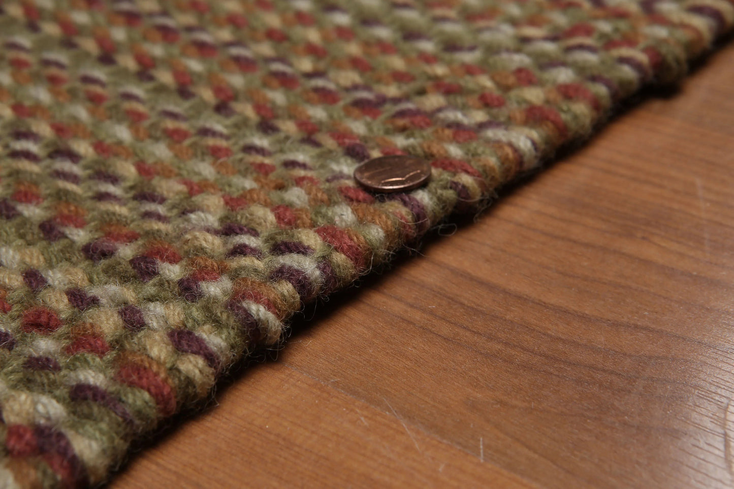 1'9''x4' Dhurry Kilim Reversible Hand-Woven Wool Contemporary Oriental Area Rug