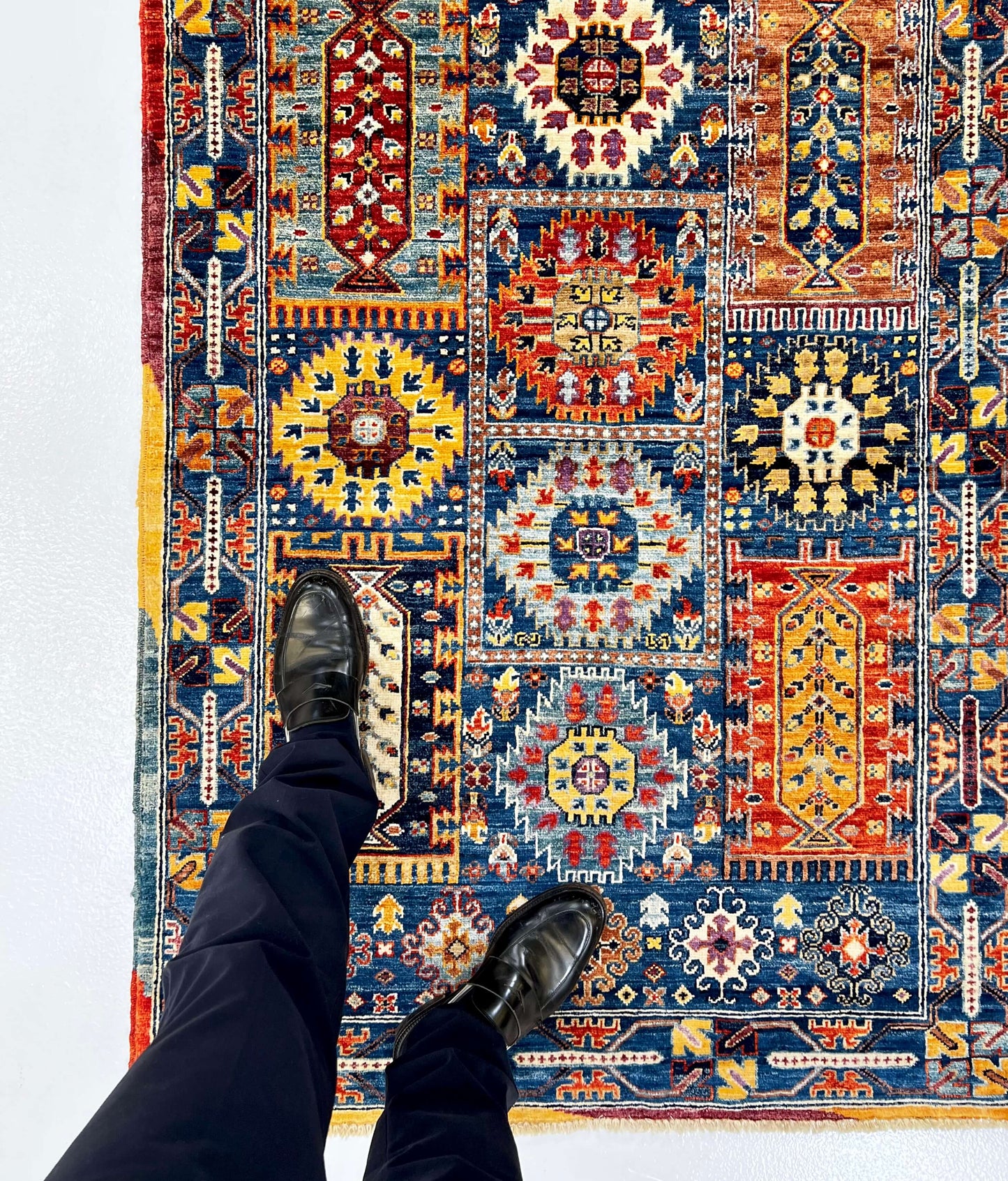 Afghan Wazir (3'04"x5'03") blue/multicolor