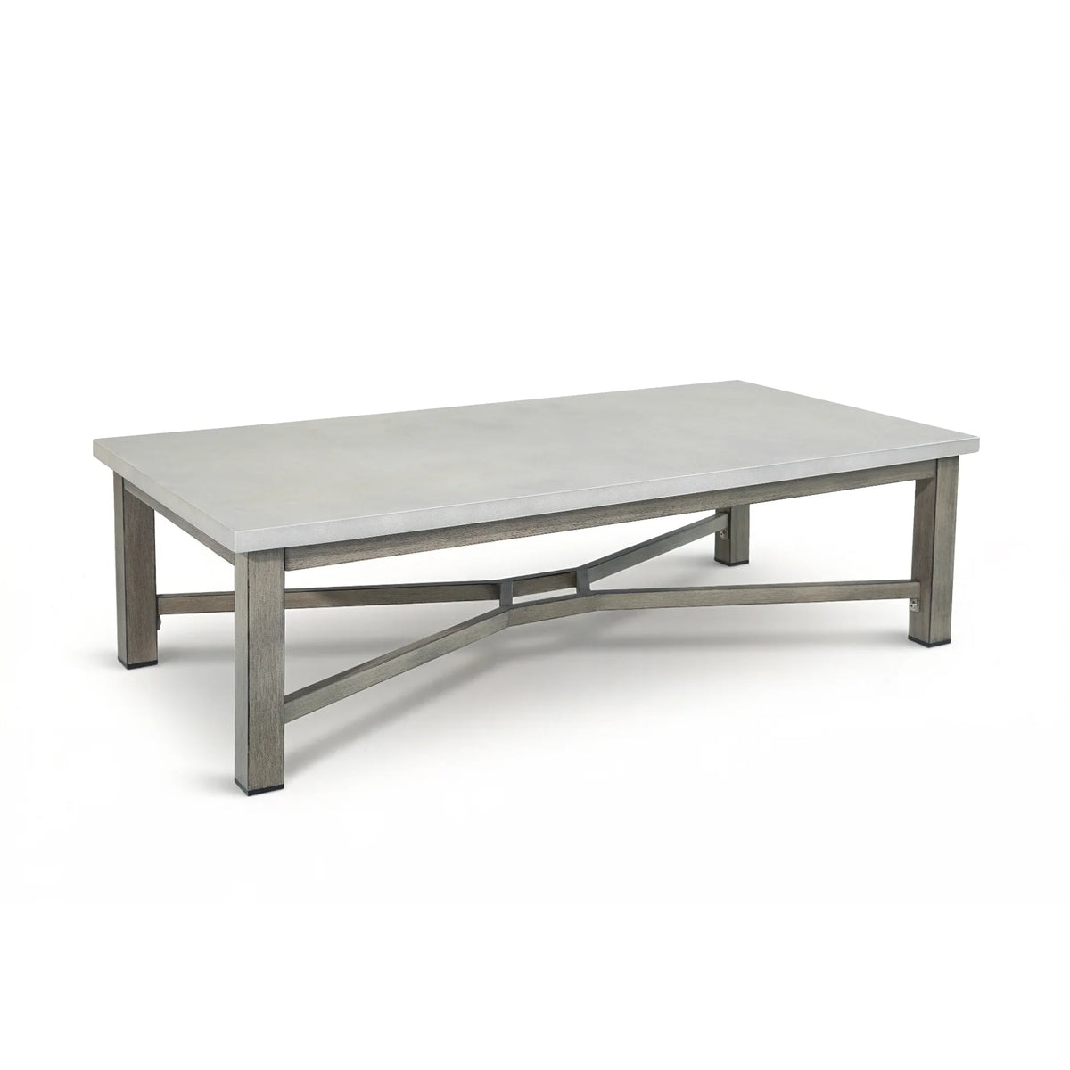 Marindo Modern Patio Swivel Furniture Set with Composite Concrete Coffee Table