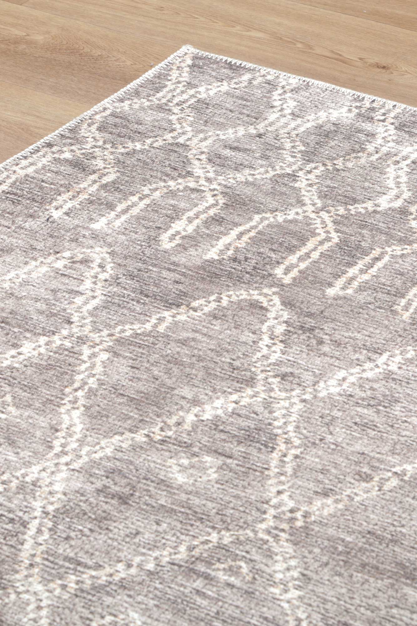 Nordic Nahla Vintage Modern in Beige : Runner Rug