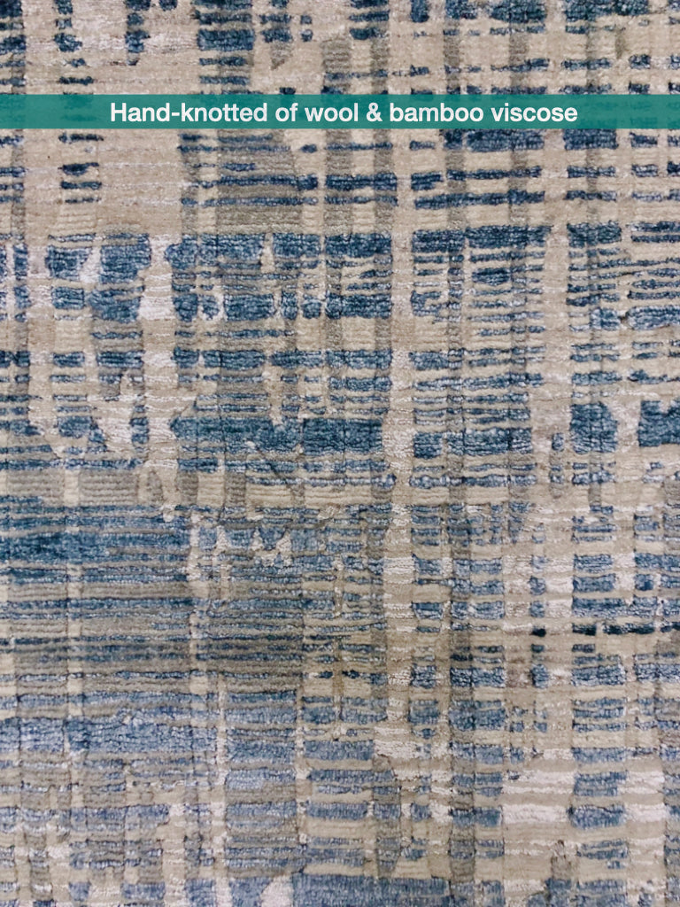 Contemporary wool/bamboo (8'00"x10'00") blue/gray