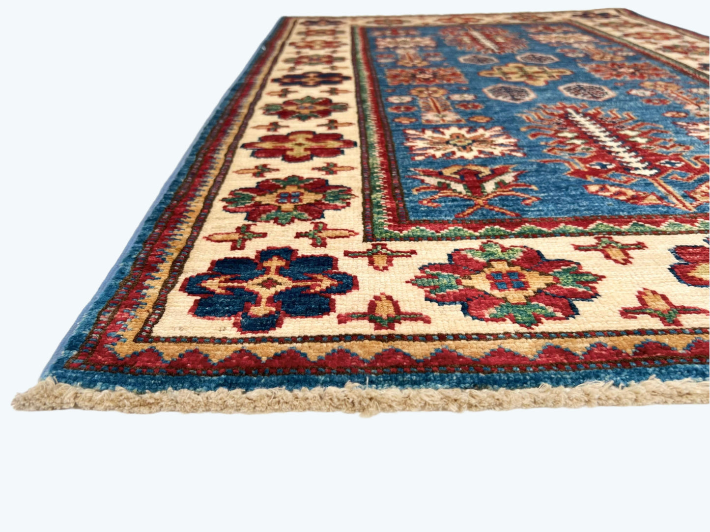Super Kazak (2'08"x4'00") denim blue/ivory