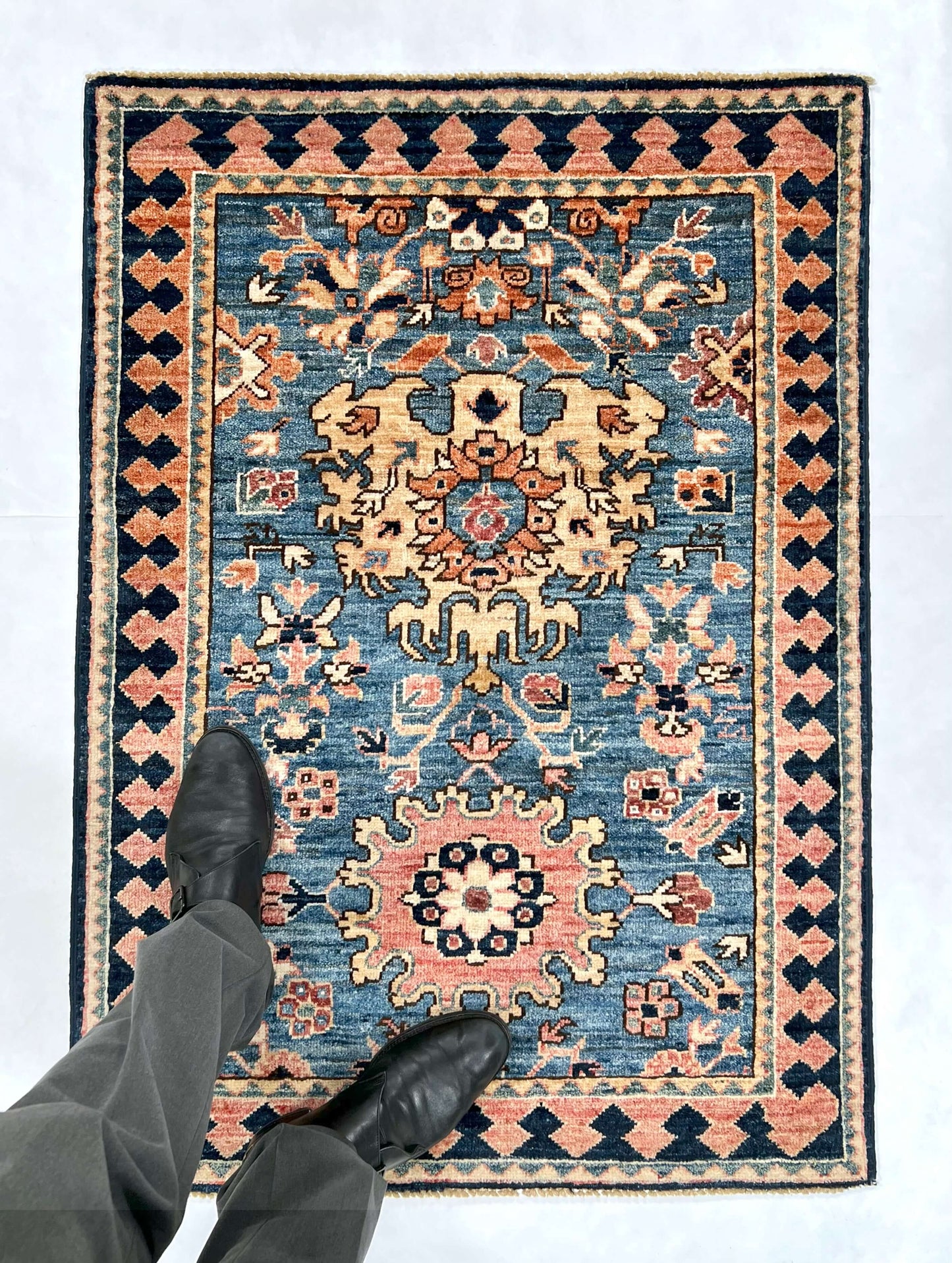 Afghan Ariana (2'09"x3'10") blue/navy