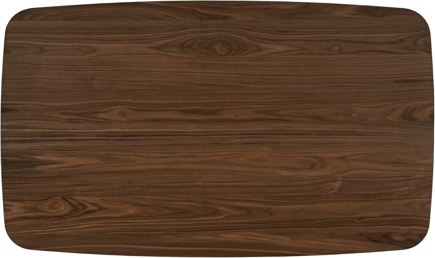 Arley Modern Dining Table For 4 Walnut Brown Solid Wood