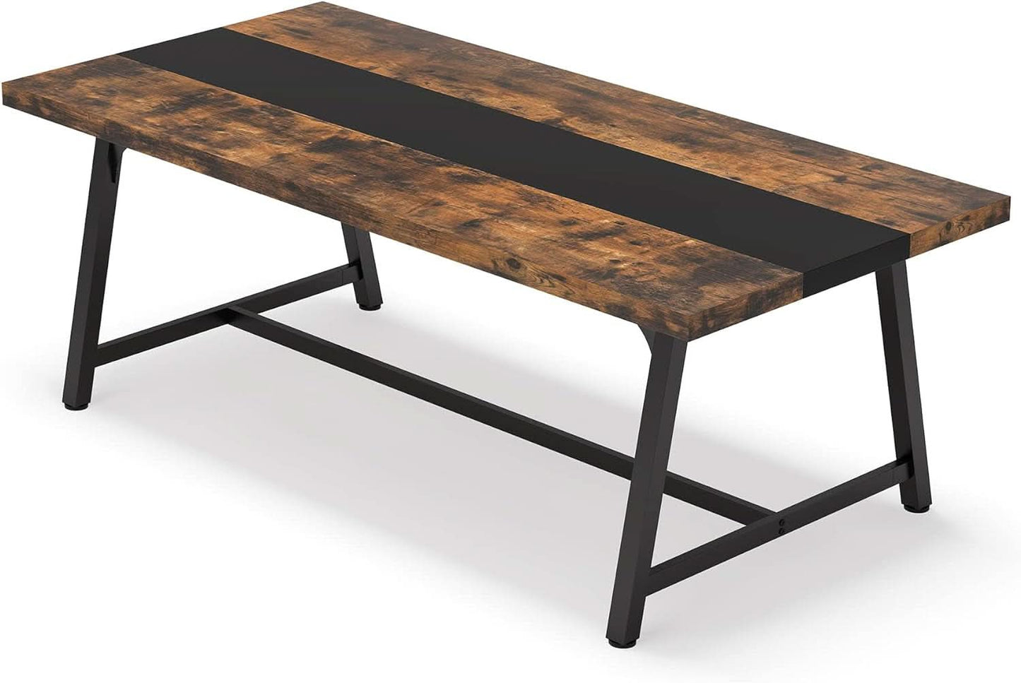 Dining Table For 8 70.87 Inch Rectangular Wood Metal Frame