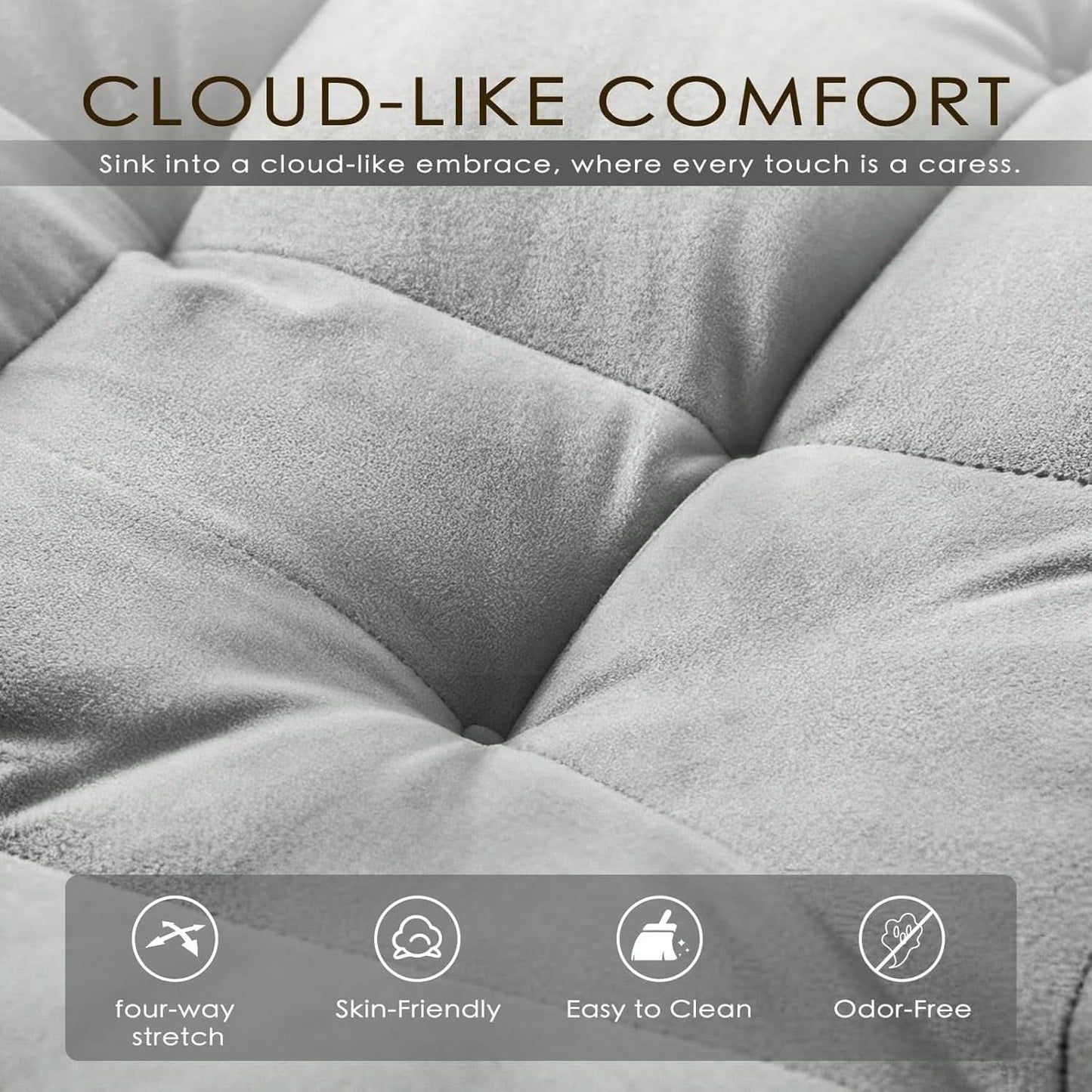 Grey Convertible Sleeper Loveseat Bed With ThreeInOne