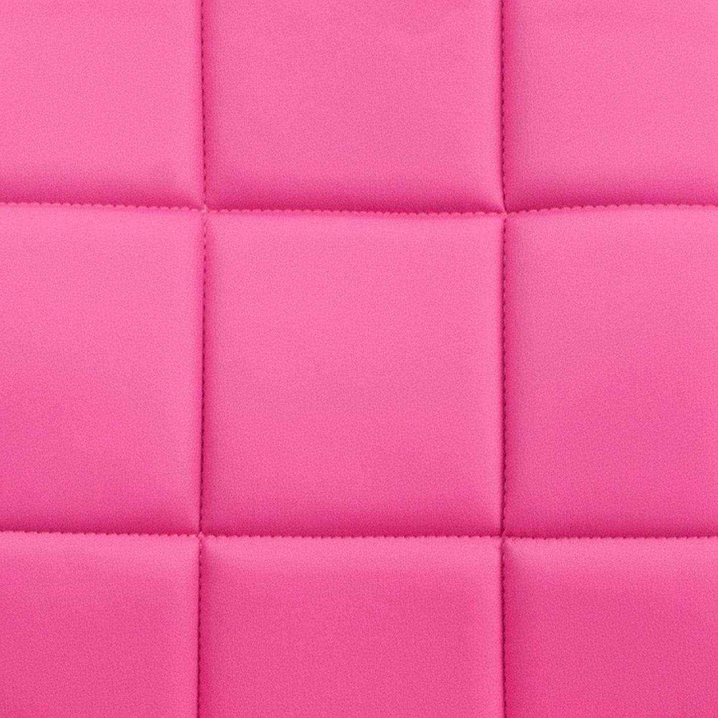 Clayton Pink Quilted Vinyl Mid-Back Swivel Office Chair