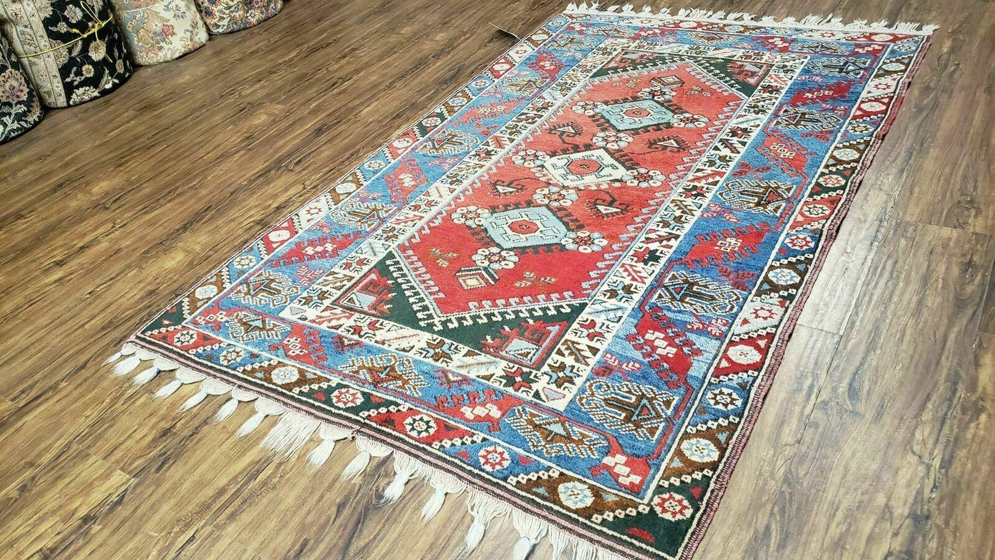 4' X 6' Handmade Turkish Super Kazak Shirvan Wool Rug Colorful