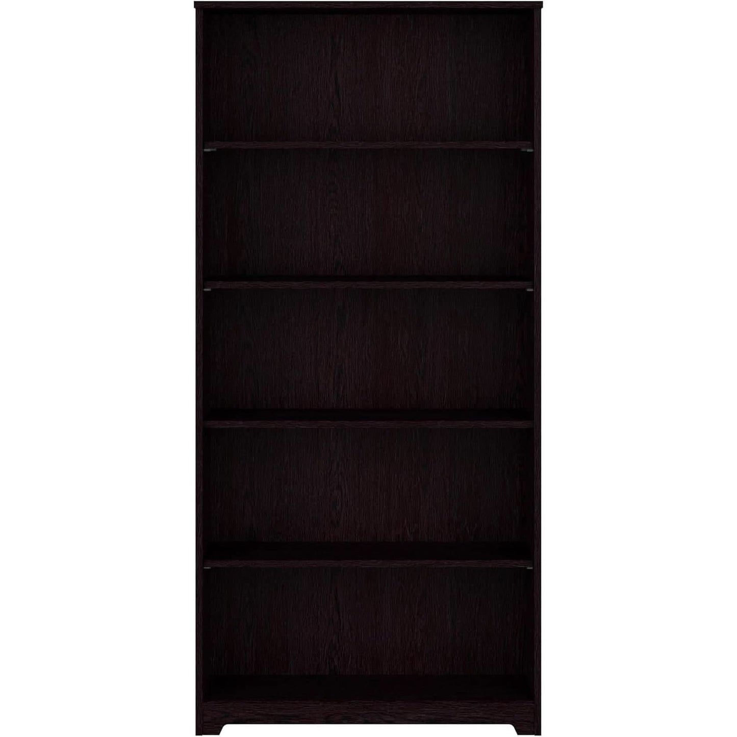 Tall Five Shelf Bookcase Espresso Oak For Living Room