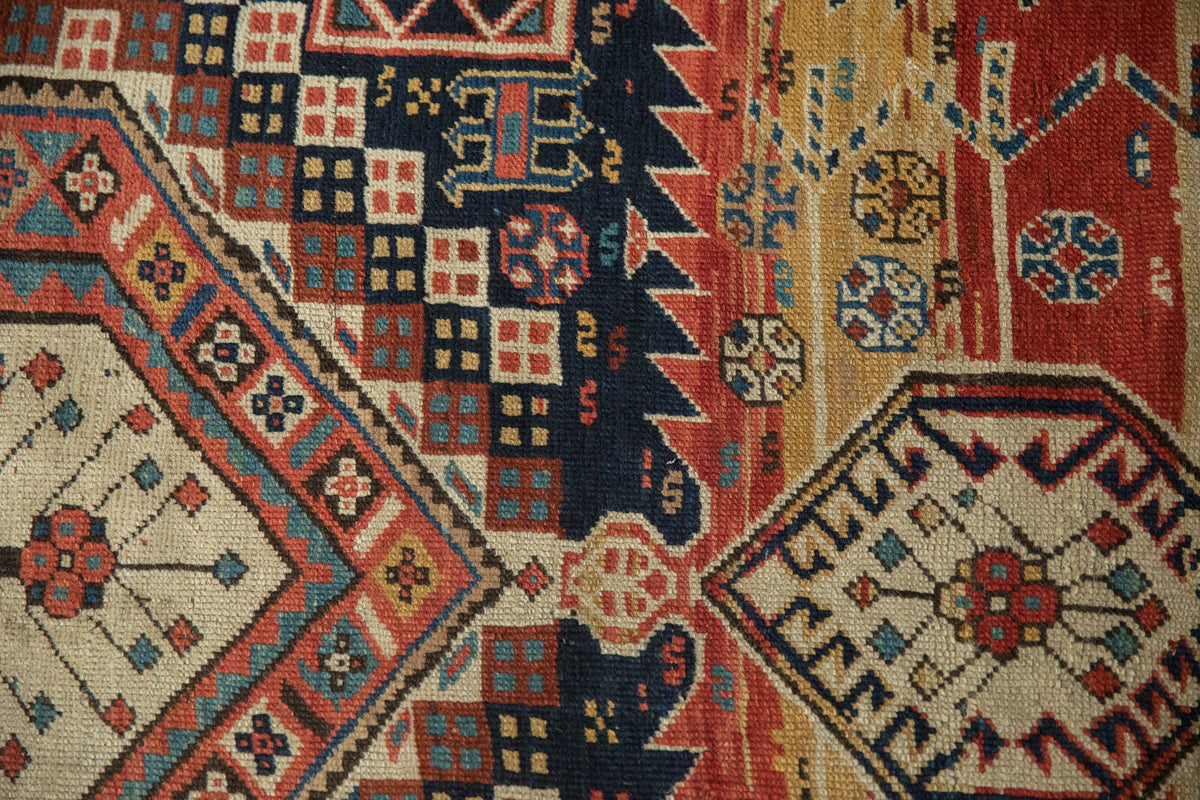 4.5x9 Antique Caucasian Rug Runner