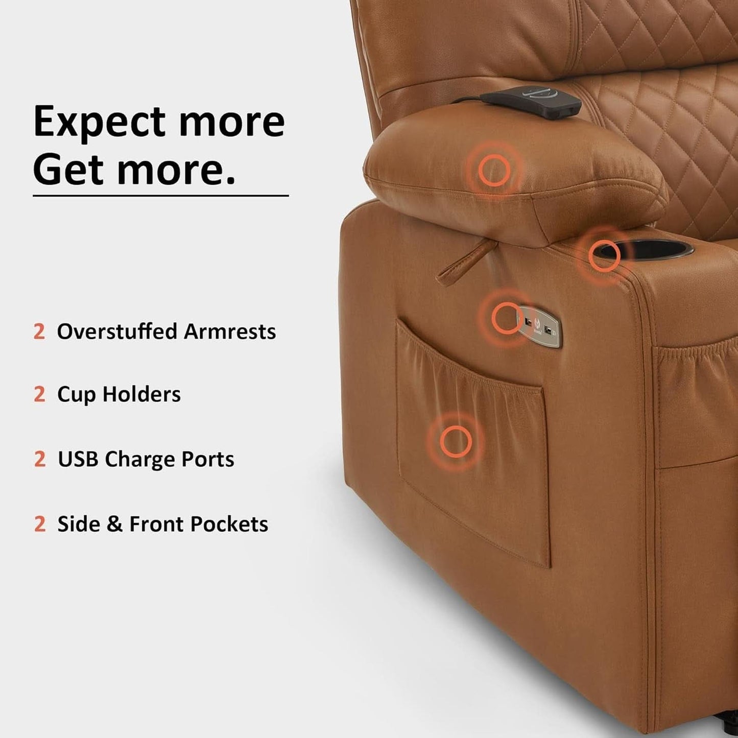 Power Recliner Chair With Heat And Vibration Saddle