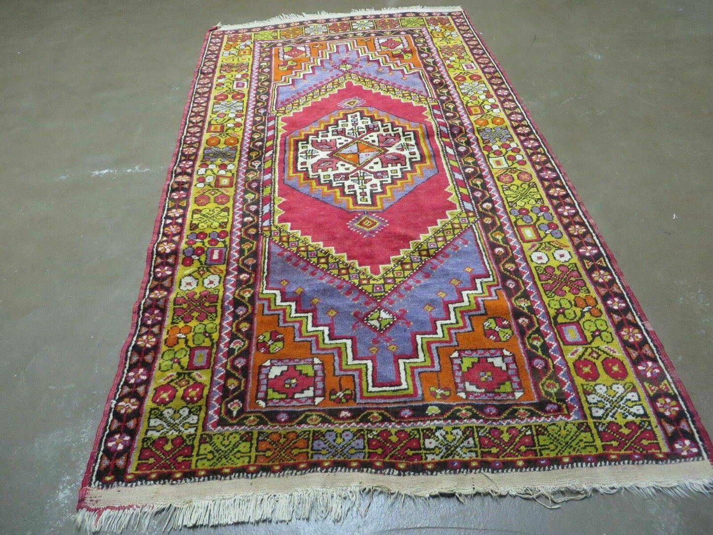 4' X 7' Antique Handmade Turkish Oushak Wool Rug Carpet Red Nice