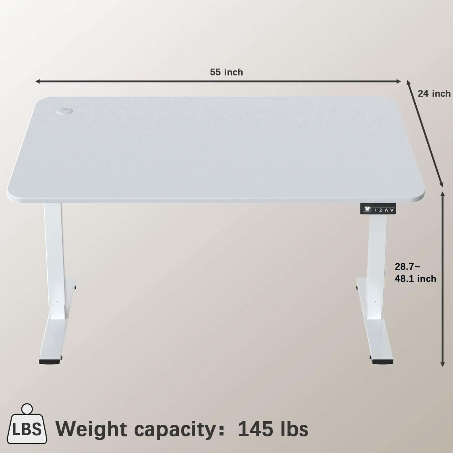 Electric Standing Desk 55x24 Inches Memory Presets