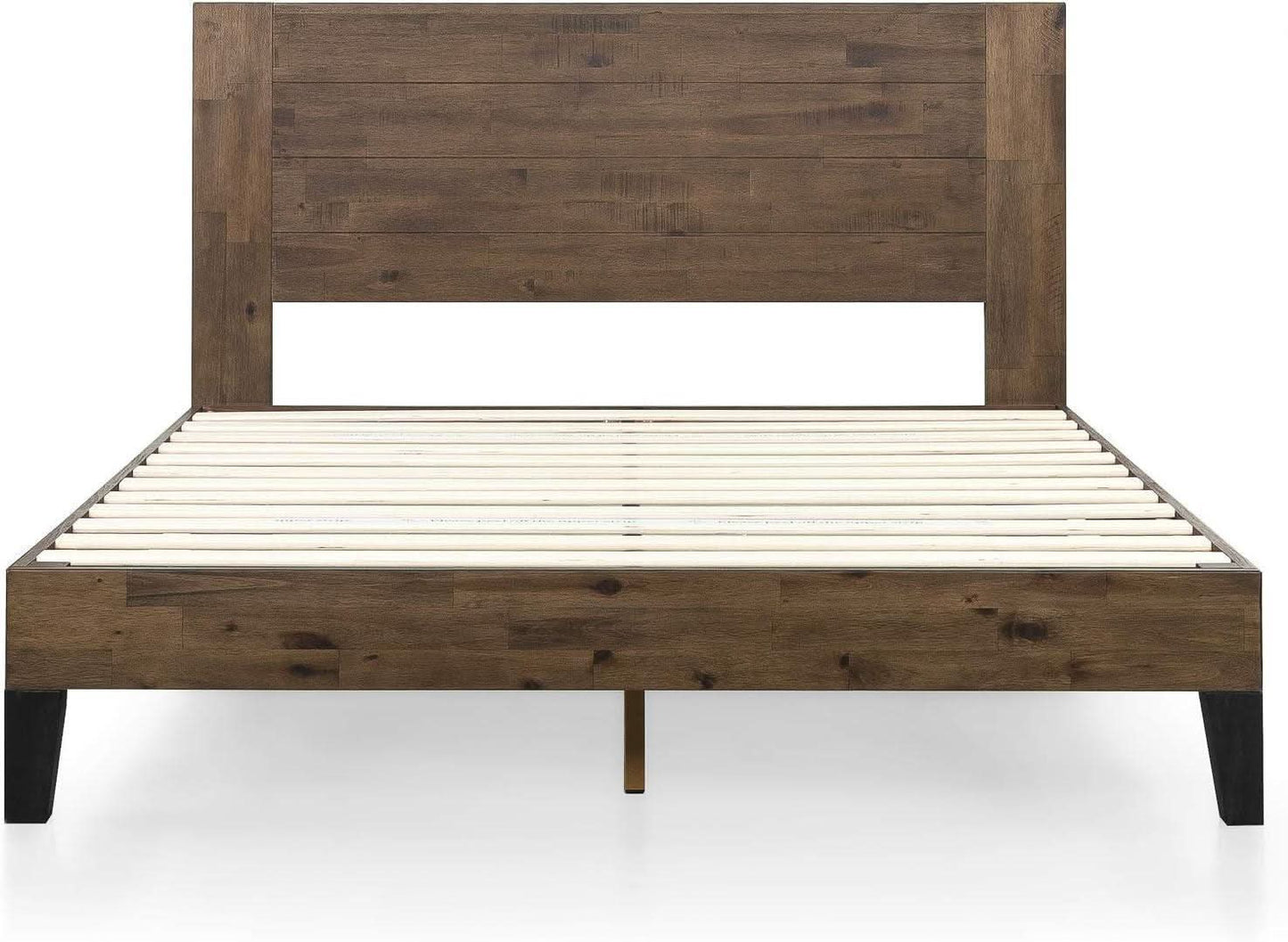 Queen Size Solid Wood Platform Bed Frame With Headboard