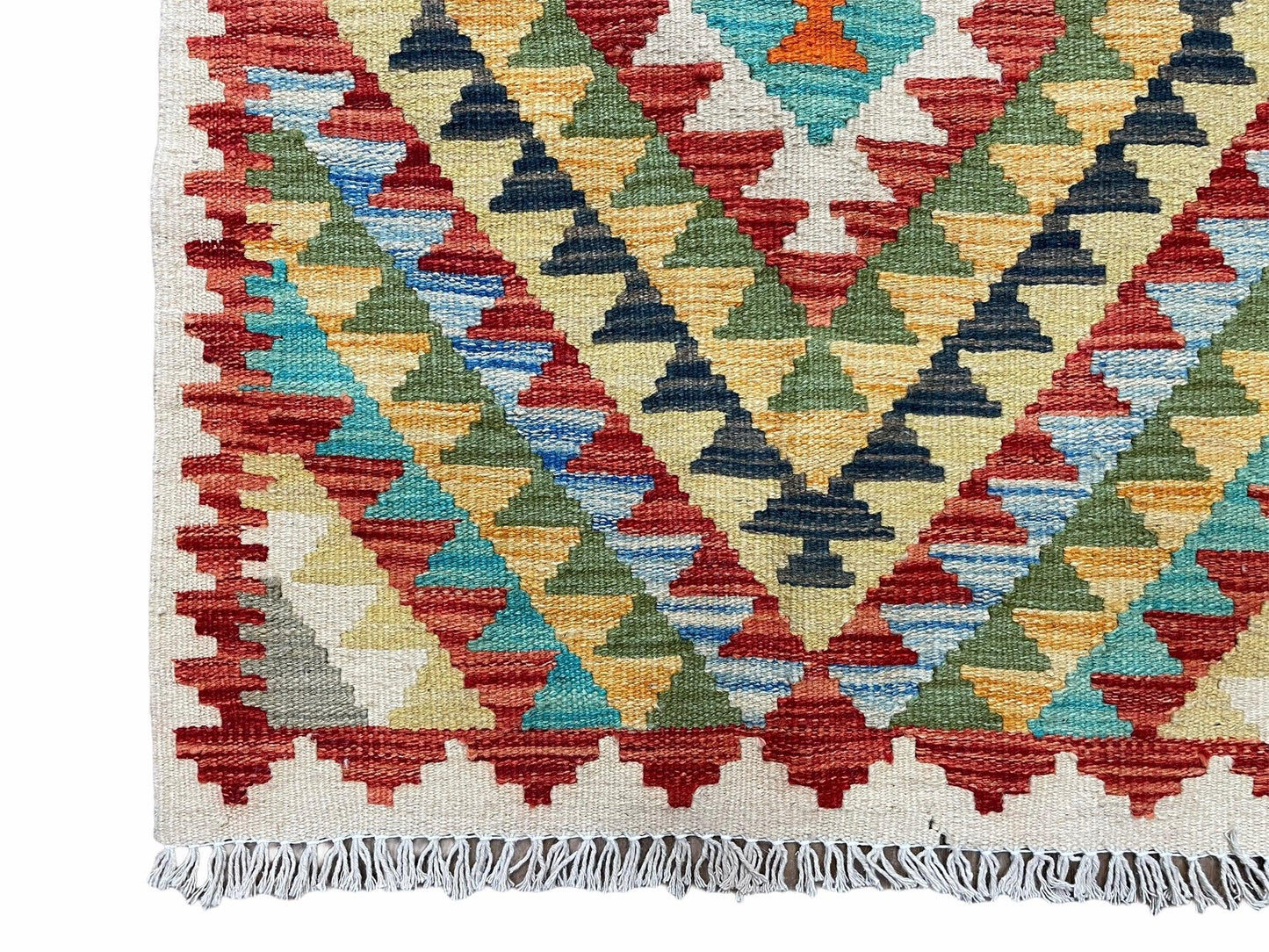 Small Kilim Rug 2x3 Colorful Turkish Kilim Accent Rug New Flatweave Wool Kilim Chobi Kilim Diamond Zigzag Playroom Rug
