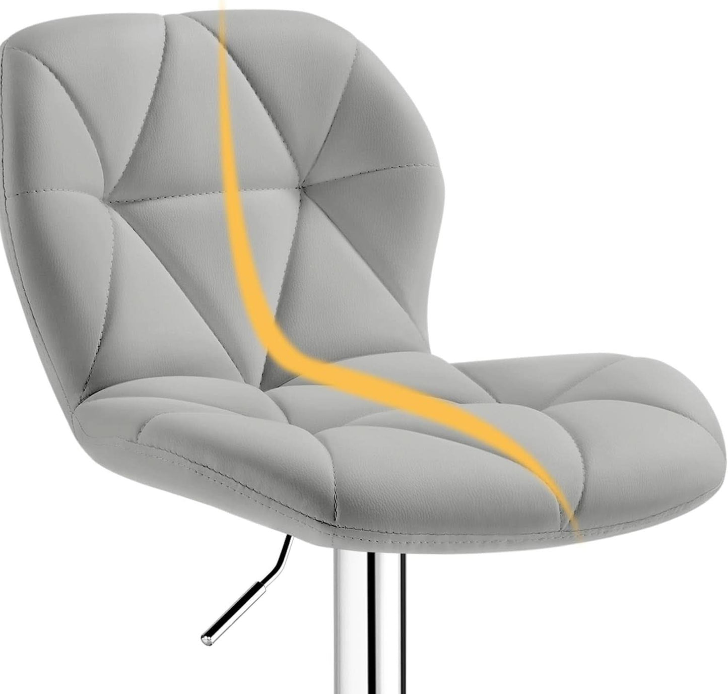 Elegant PU Leather Swivel Bar Stools Set of Four