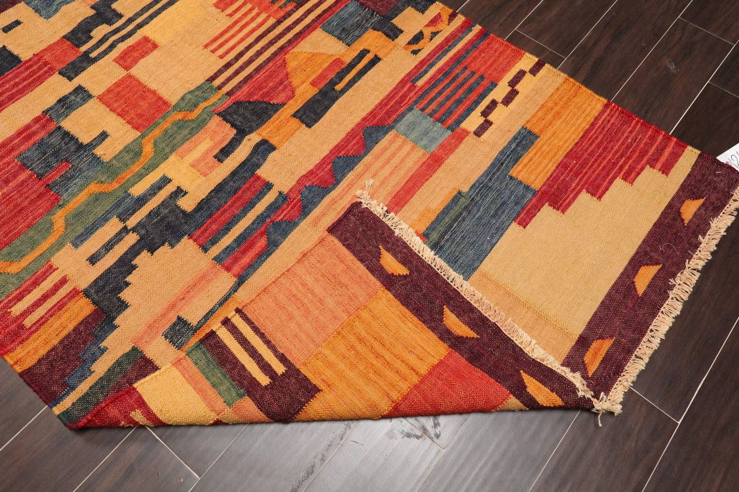 4' x 6'3" Hand Woven Wool Turkish Kilim Flatweave Area Rug Contemporary