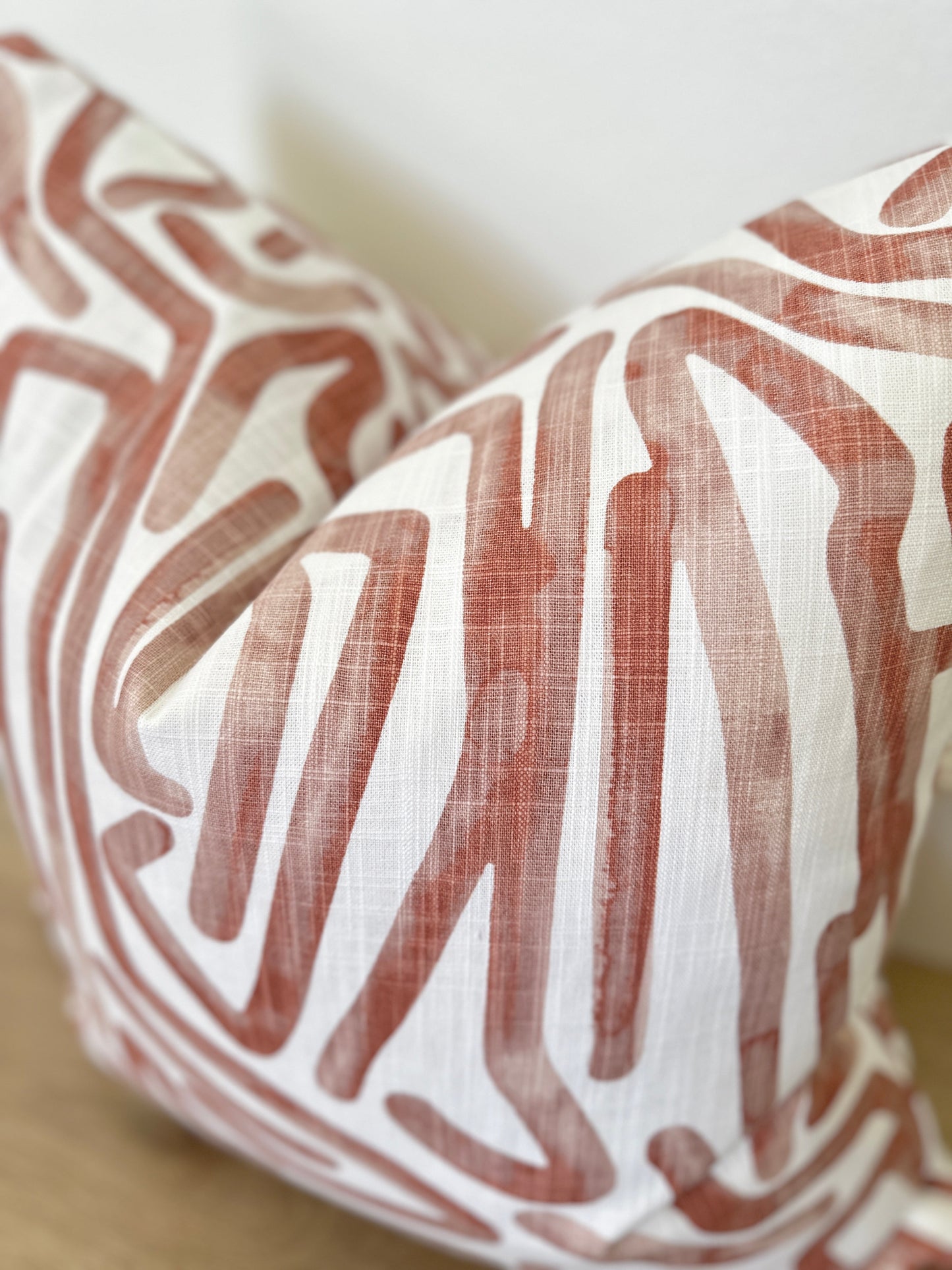 Labyrinth Pillow Cover - Salmon