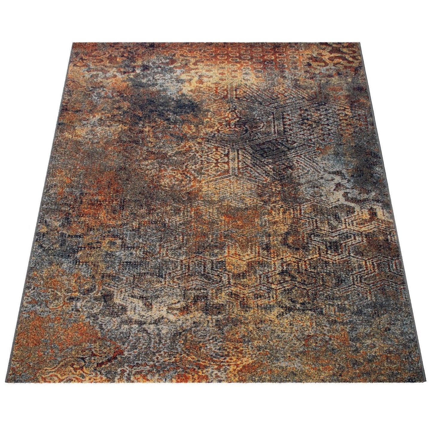 Living Room Rug Used Look industrial Style Multicolored