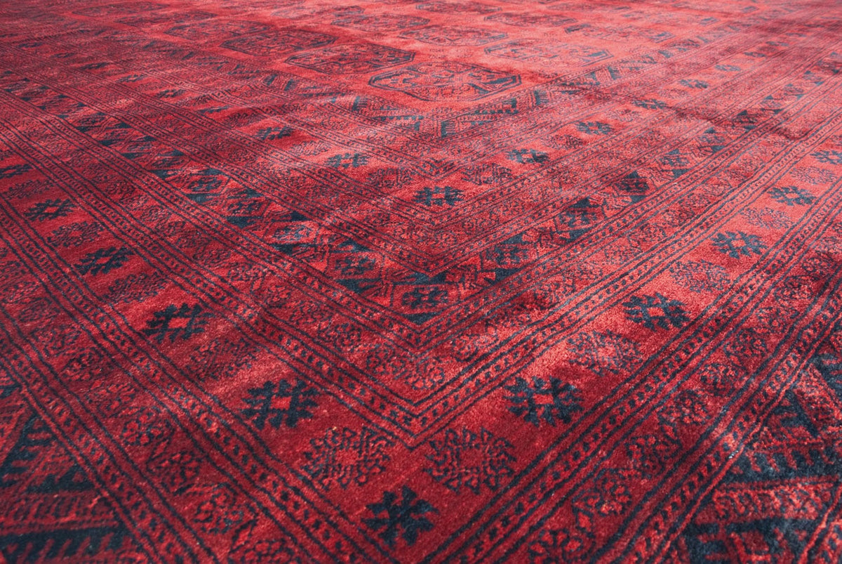 15x15 Vintage Afghani Ersari Design Square Carpet