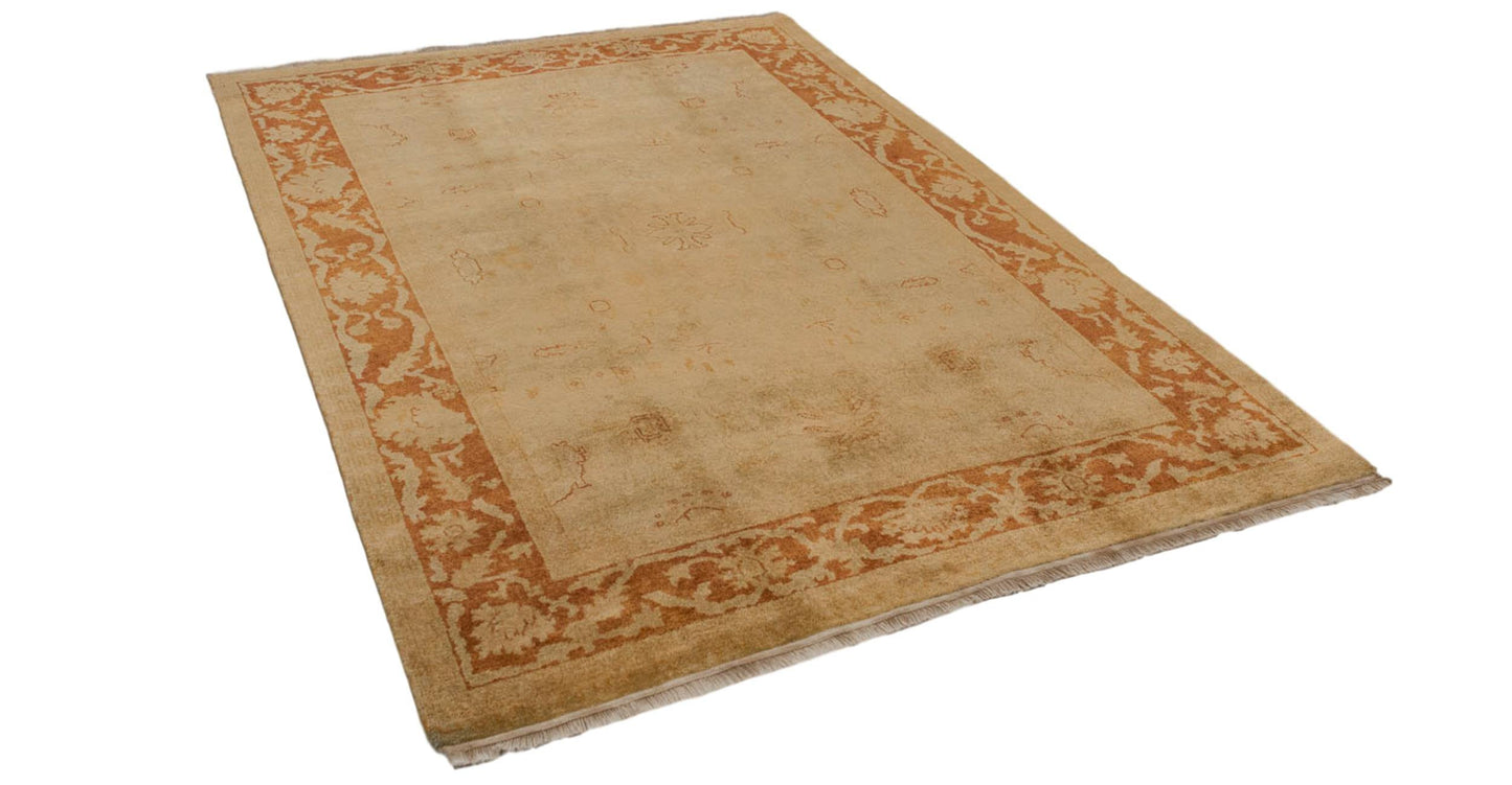 6x9 New Gold Wash Indian Oushak Design Carpet