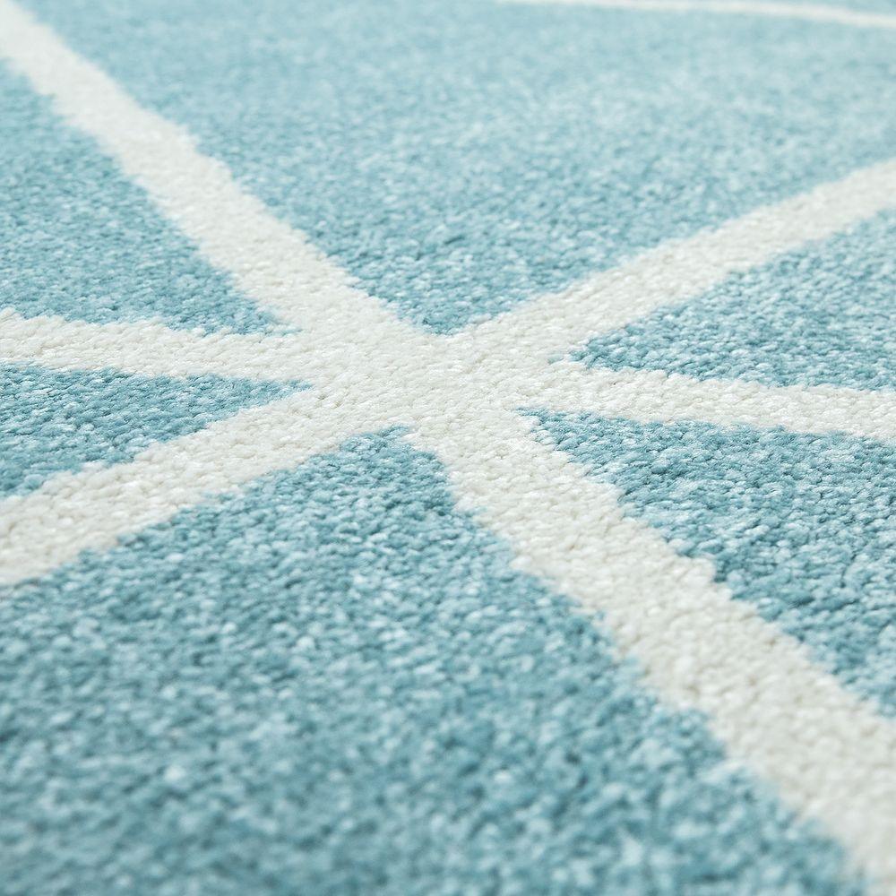 Modern Geometric Rug for Living-Room in Light Blue
