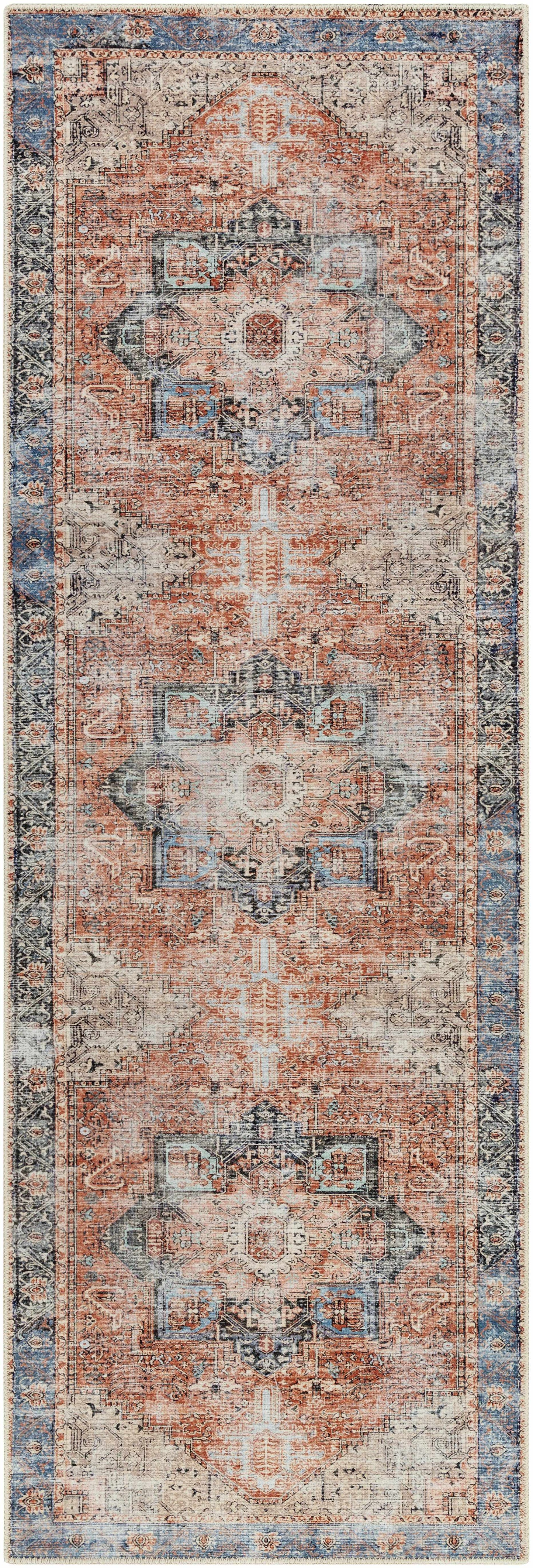 Rosman Distressed Washable Rug Area Rug