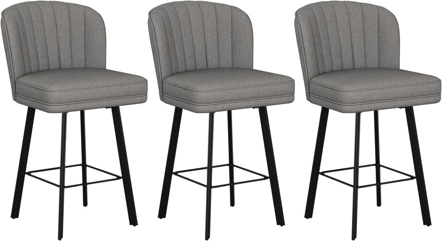 26 Counter Height Bar Stools Set Of 3 Gray Faux Leather