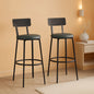 29.7 Inch PU Bar Stools Set Of 2 With Backrest And Footrest