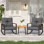 Outdoor Rocking Bistro Set with Thick Cushions