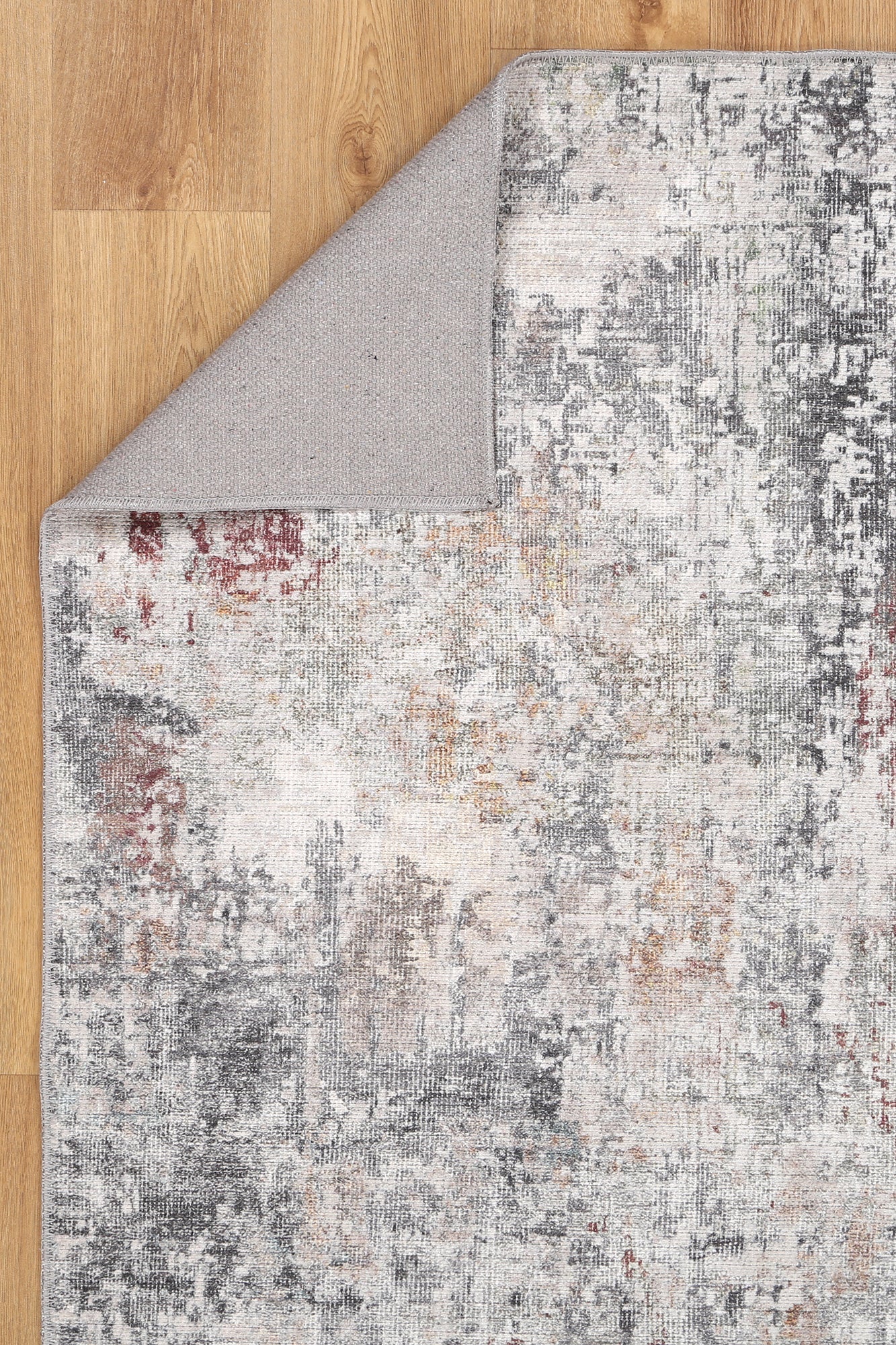 Colette Machine Washable in Grey & Red Rug
